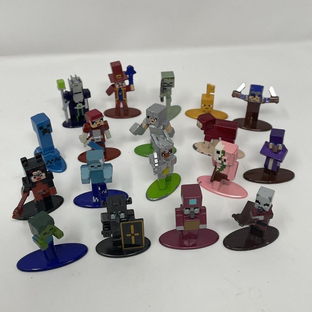 Minecraft Nano Metalfigs Lot of 18 Die-Cast Metal Mini Figures Jada Toys Dungeon